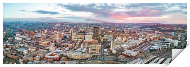 Sheffield City Sunrise Print by Apollo Aerial Photography