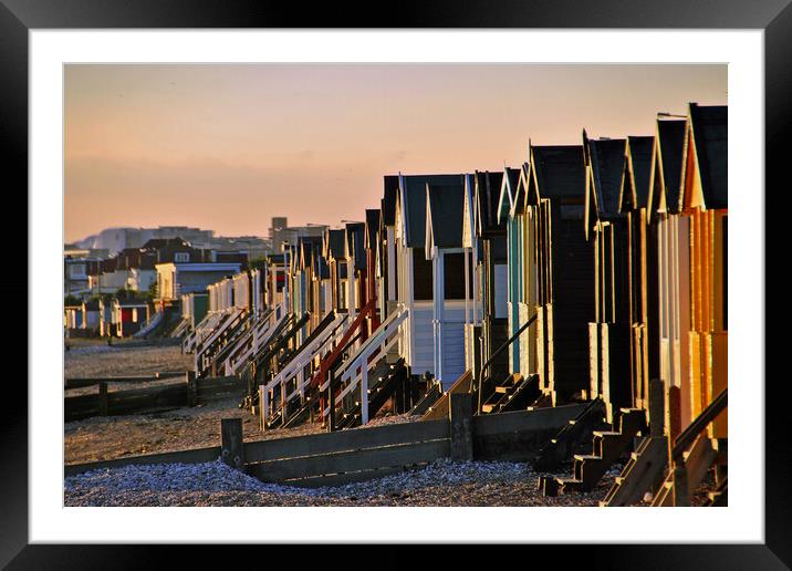 Thorpe Bay Beach Huts Essex England Framed Mounted Print by Andy Evans Photos