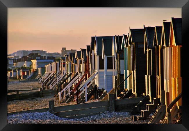 Thorpe Bay Beach Huts Essex England Framed Print by Andy Evans Photos