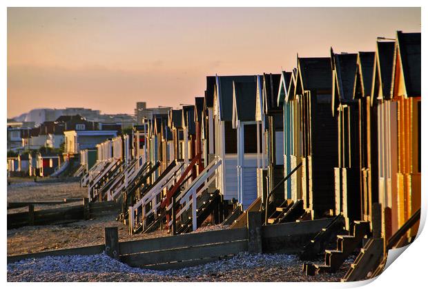 Thorpe Bay Beach Huts Essex England Print by Andy Evans Photos