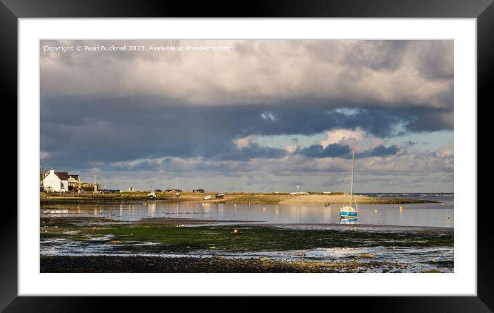 Incoming Tide in Red Wharf Bay Anglesey pano Framed Mounted Print by Pearl Bucknall