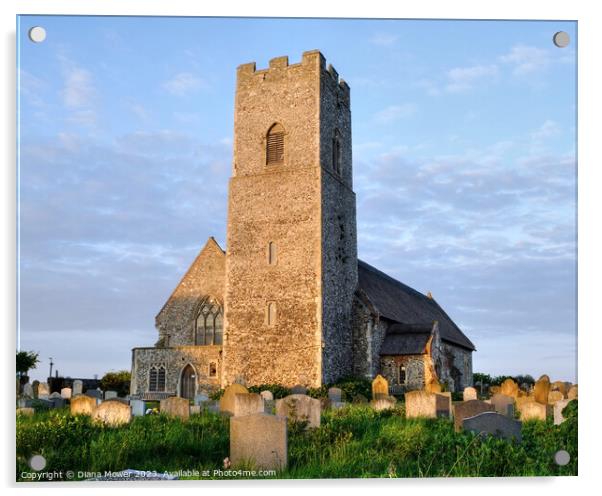 Pakefield Church Suffolk Acrylic by Diana Mower