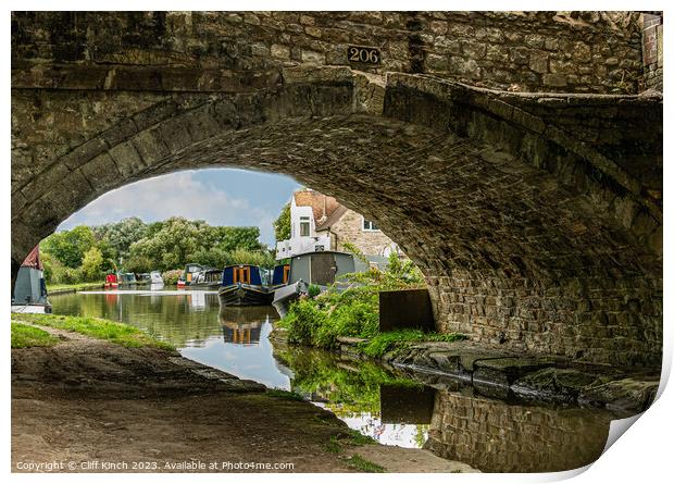 Oxford Canal bridge 206  Print by Cliff Kinch