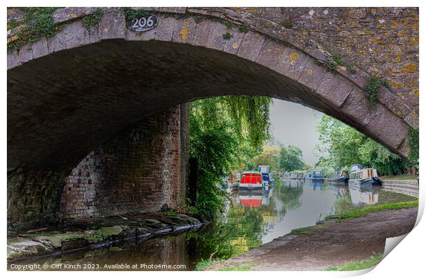 Oxford Canal bridge 206  Print by Cliff Kinch
