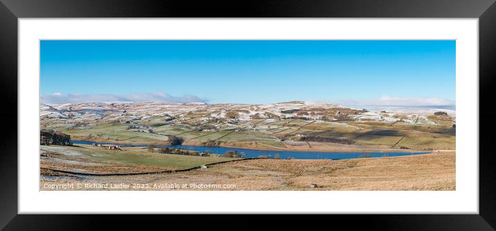 Wintry Lunedale from Harker Hill Panorama Framed Mounted Print by Richard Laidler