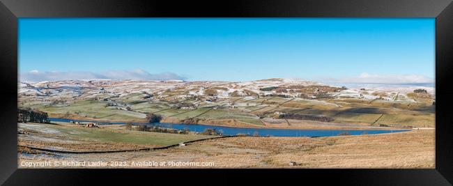 Wintry Lunedale from Harker Hill Panorama Framed Print by Richard Laidler