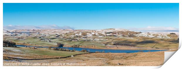 Wintry Lunedale from Harker Hill Panorama Print by Richard Laidler