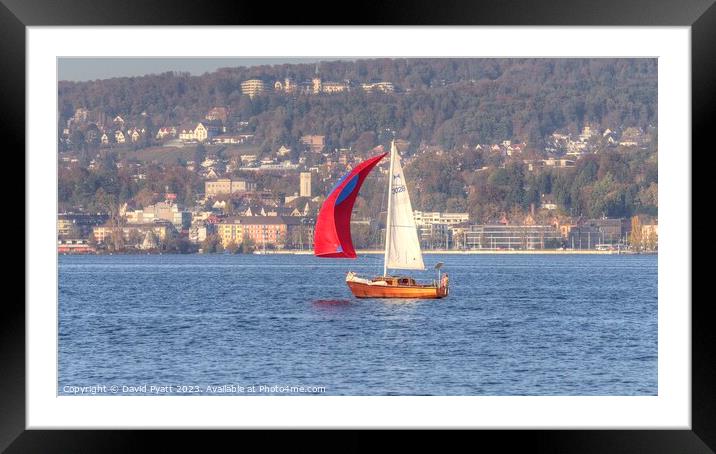 Sailing On Lake Zurich Panorama Framed Mounted Print by David Pyatt