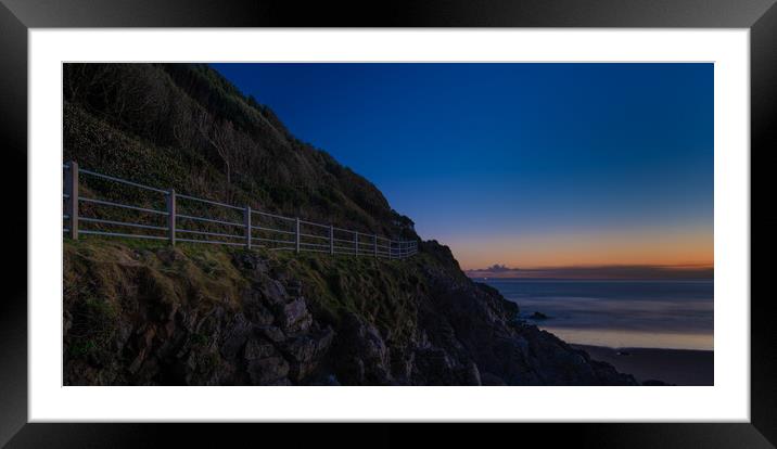 The path to Caswell bay after sunset Framed Mounted Print by Bryn Morgan