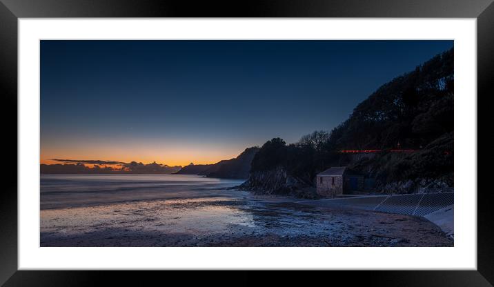 Caswell bay after sundown Framed Mounted Print by Bryn Morgan