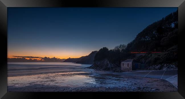Caswell bay after sundown Framed Print by Bryn Morgan