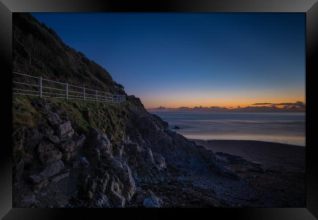 The path to Caswell bay after sunset Framed Print by Bryn Morgan