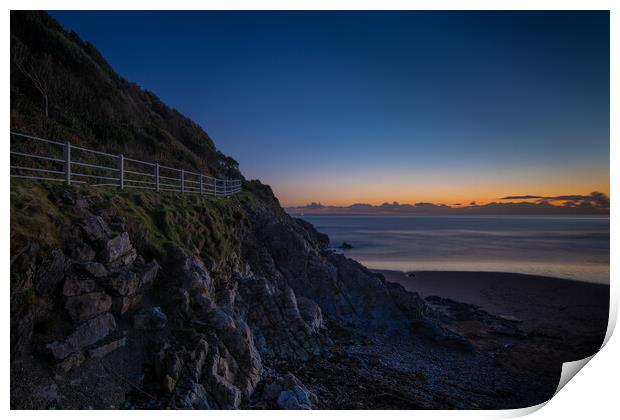 The path to Caswell bay after sunset Print by Bryn Morgan