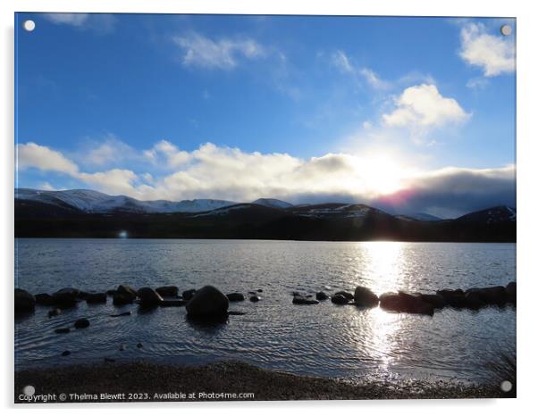 Loch Morlich Dreaming Acrylic by Thelma Blewitt