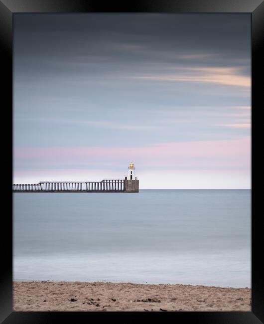 Blyth Pier Sunset Framed Print by Mark Jones