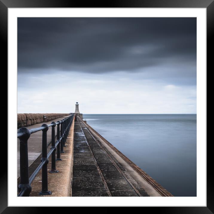 Tynemouth Pier and Lighthouse Framed Mounted Print by Mark Jones
