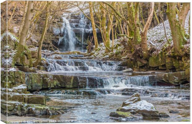 Wintry Bow Lee Beck and Summerhill Force, Teesdale (2) Canvas Print by Richard Laidler