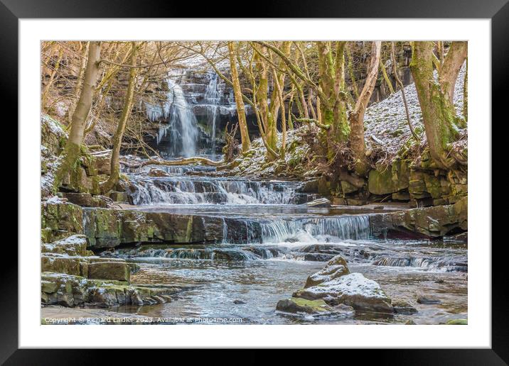 Wintry Bow Lee Beck and Summerhill Force, Teesdale (2) Framed Mounted Print by Richard Laidler