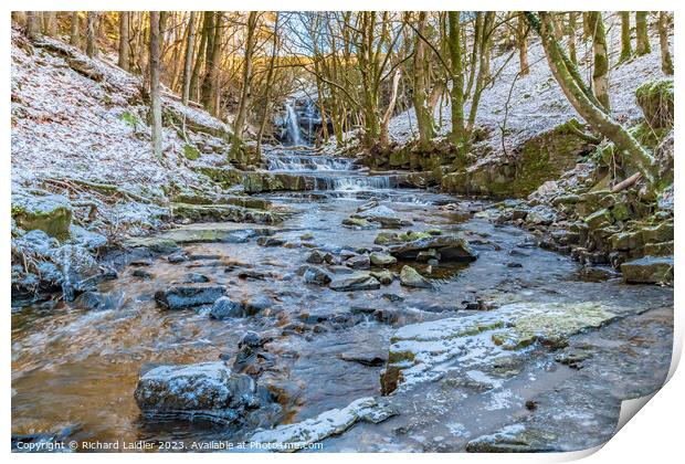 Wintry Bow Lee Beck and Summerhill Force, Teesdale (1)  Print by Richard Laidler