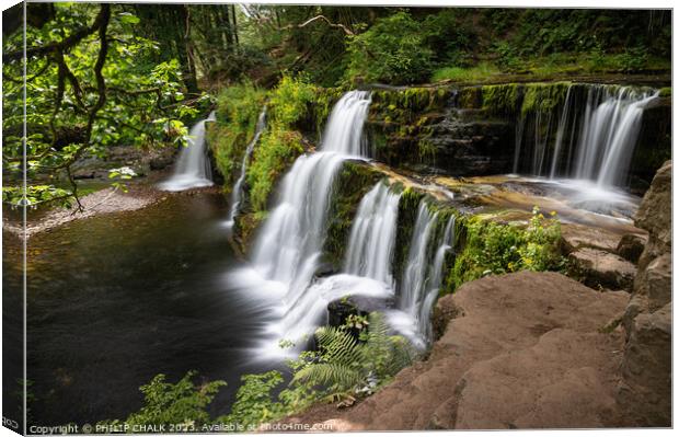 Sgwyd y pannwr waterfall in the Brecon beacons. 863 Canvas Print by PHILIP CHALK