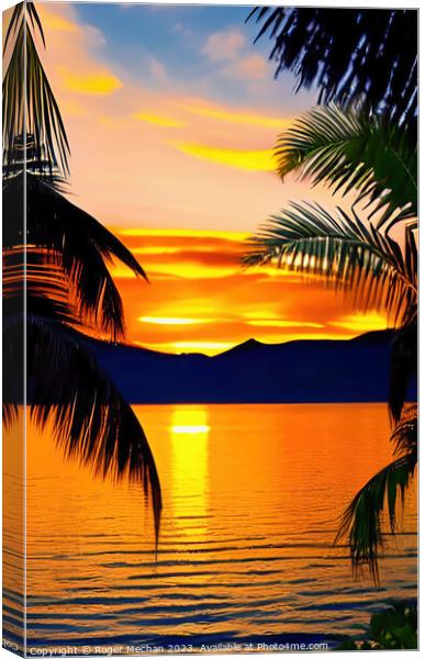 Serene Tropical Reflections Canvas Print by Roger Mechan