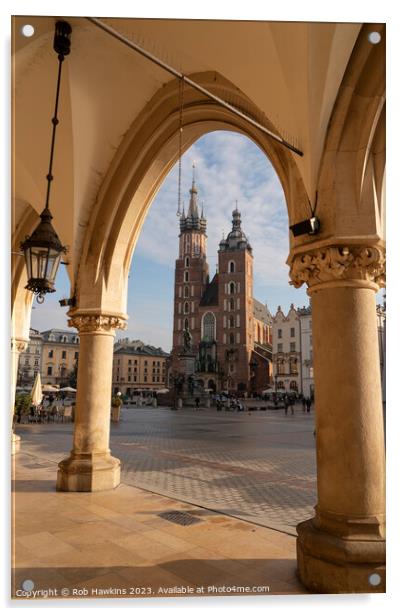 Krakow St Marys Basilica Acrylic by Rob Hawkins