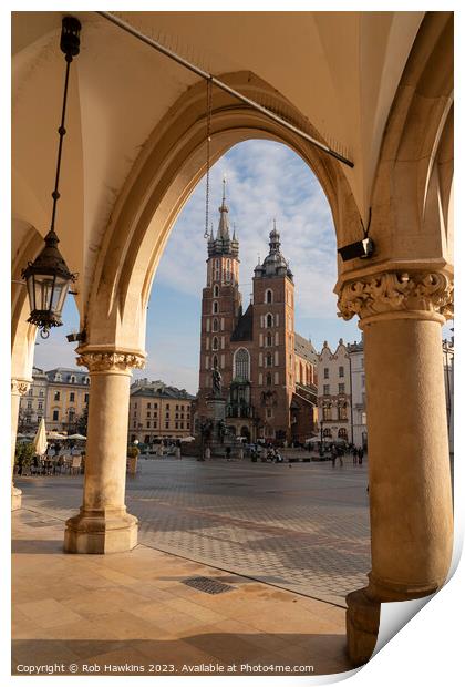 Krakow St Marys Basilica Print by Rob Hawkins