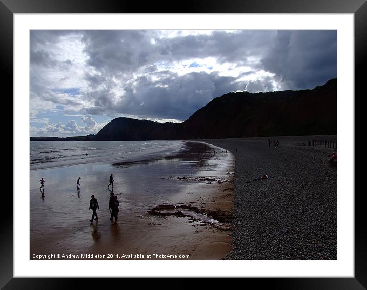 Walk On The Beach Framed Mounted Print by Andrew Middleton