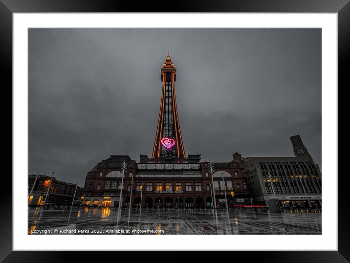 Blackpool Tower Lights Framed Mounted Print by Richard Perks