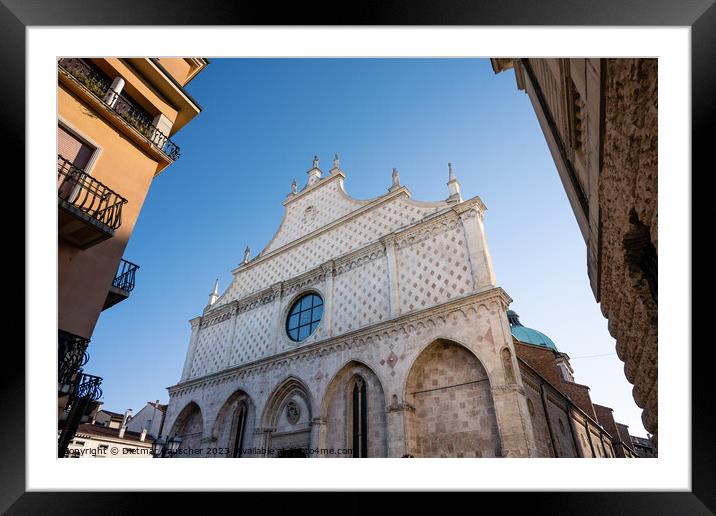 Vicenza Cathedral Gothic Facade, the Duomo di Vicenza in Veneto, Framed Mounted Print by Dietmar Rauscher