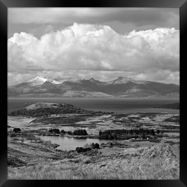 Isle of Arran mountains and Goldenberry Hill Framed Print by Allan Durward Photography