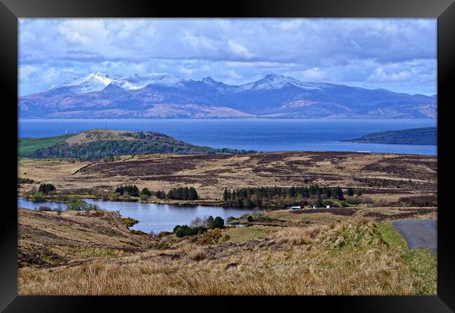 Fairlie moor view of Arran snow capped mountains Framed Print by Allan Durward Photography