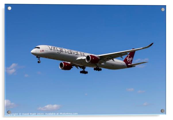 Virgin Atlantic Airbus A350-1041          Acrylic by David Pyatt