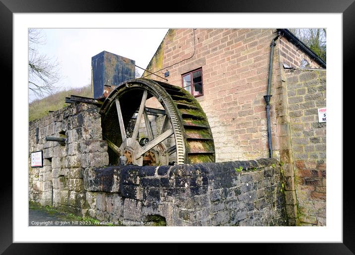 Old water wheel at Cromford, Derbyshire Framed Mounted Print by john hill