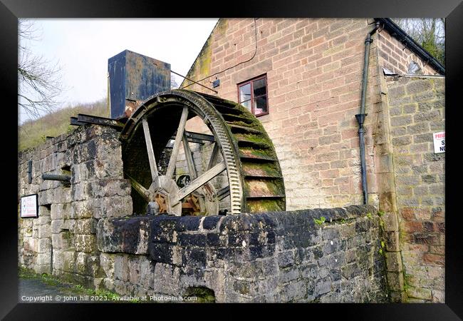 Old water wheel at Cromford, Derbyshire Framed Print by john hill