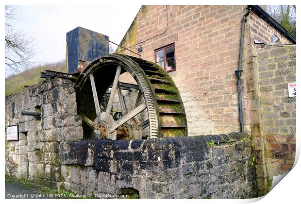 Old water wheel at Cromford, Derbyshire Print by john hill
