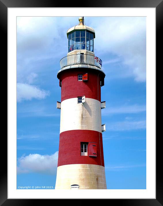 Smeaton's Lighthouse. Framed Mounted Print by john hill