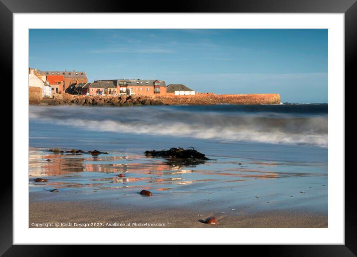 Dunbar East Beach, East Lothian, Scotland Framed Mounted Print by Kasia Design