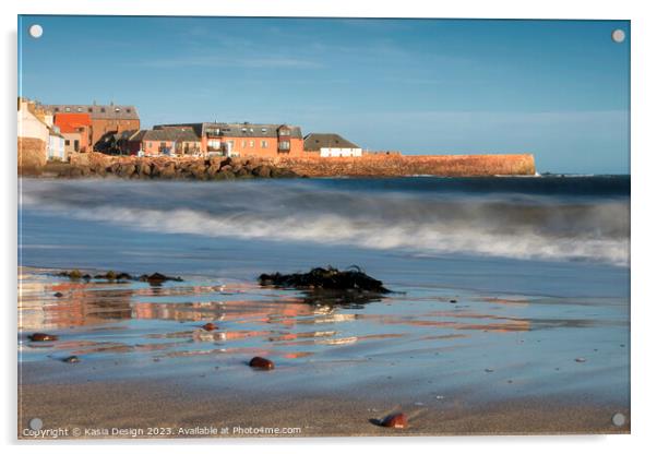 Dunbar East Beach, East Lothian, Scotland Acrylic by Kasia Design