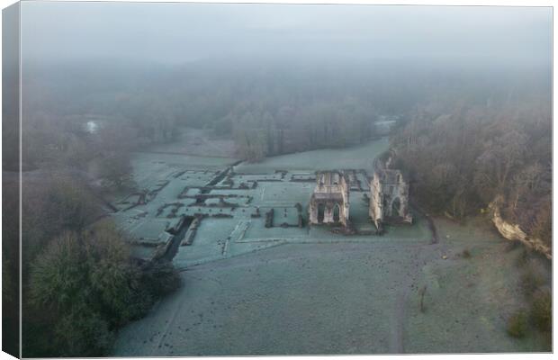 Roche Abbey From Above Canvas Print by Apollo Aerial Photography