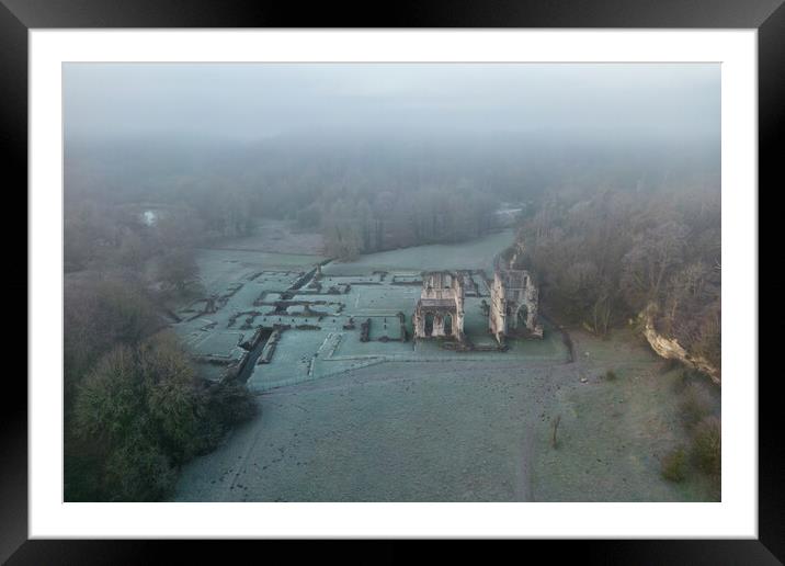 Roche Abbey From Above Framed Mounted Print by Apollo Aerial Photography