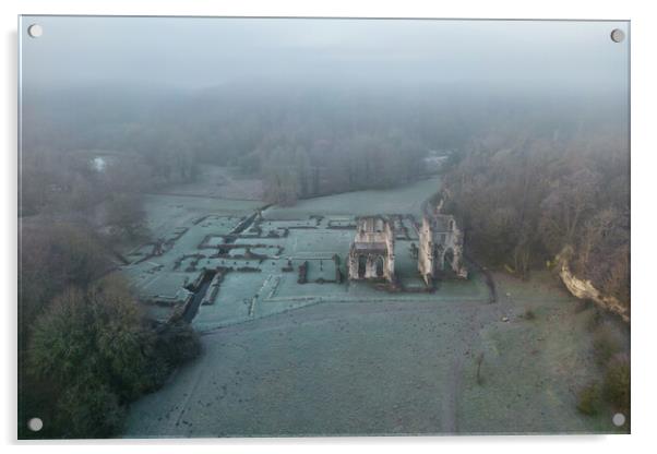 Roche Abbey From Above Acrylic by Apollo Aerial Photography