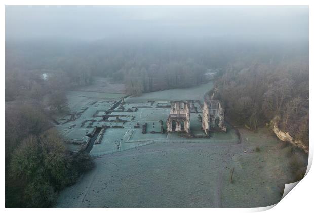 Roche Abbey From Above Print by Apollo Aerial Photography