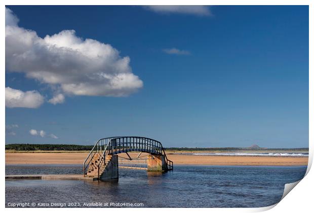 The Bridge, Belhaven Beach, Scotland Print by Kasia Design
