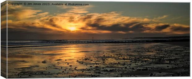 January sunrise reflections - Panorama Canvas Print by Jim Jones