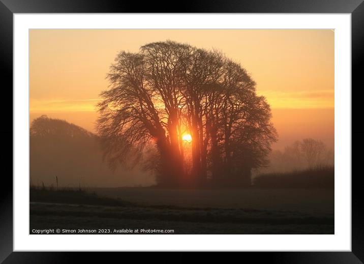 Cotswold  sunrise Framed Mounted Print by Simon Johnson