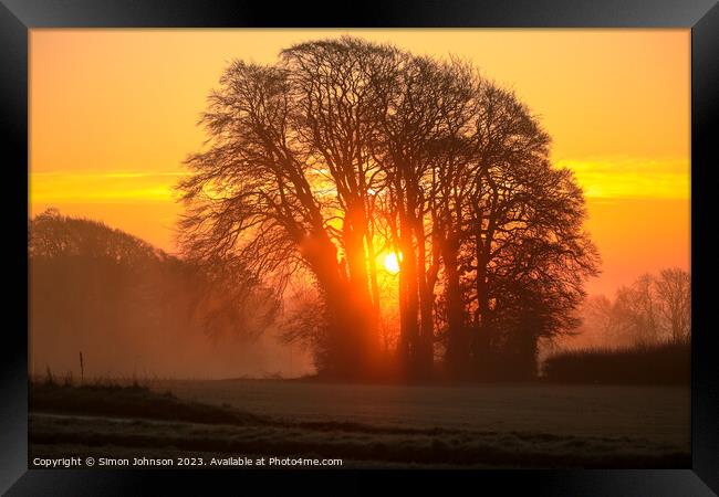 Cotswold Sunrise Framed Print by Simon Johnson