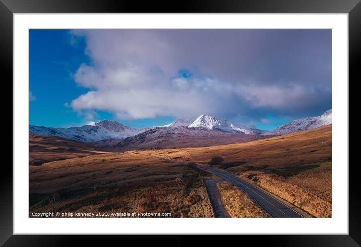 Snowdonia Framed Mounted Print by philip kennedy