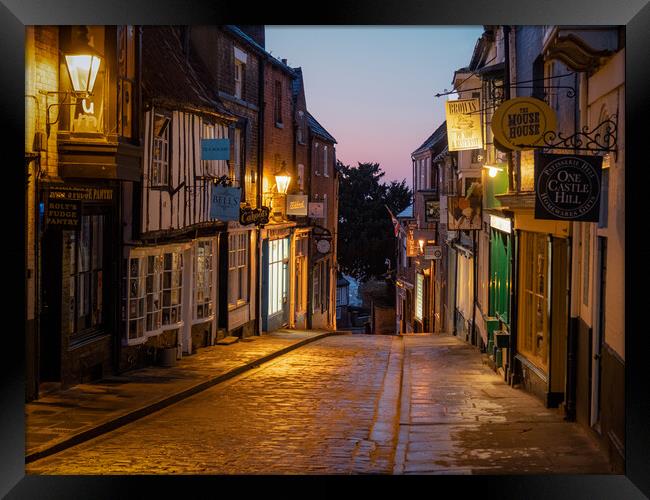 Steep Hill, Lincoln  Framed Print by Andrew Scott