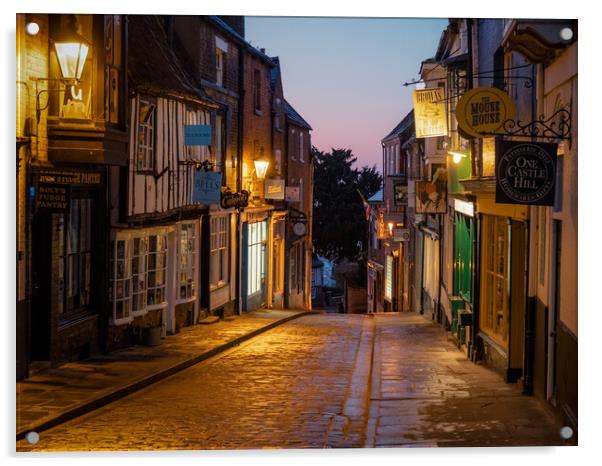 Steep Hill, Lincoln  Acrylic by Andrew Scott